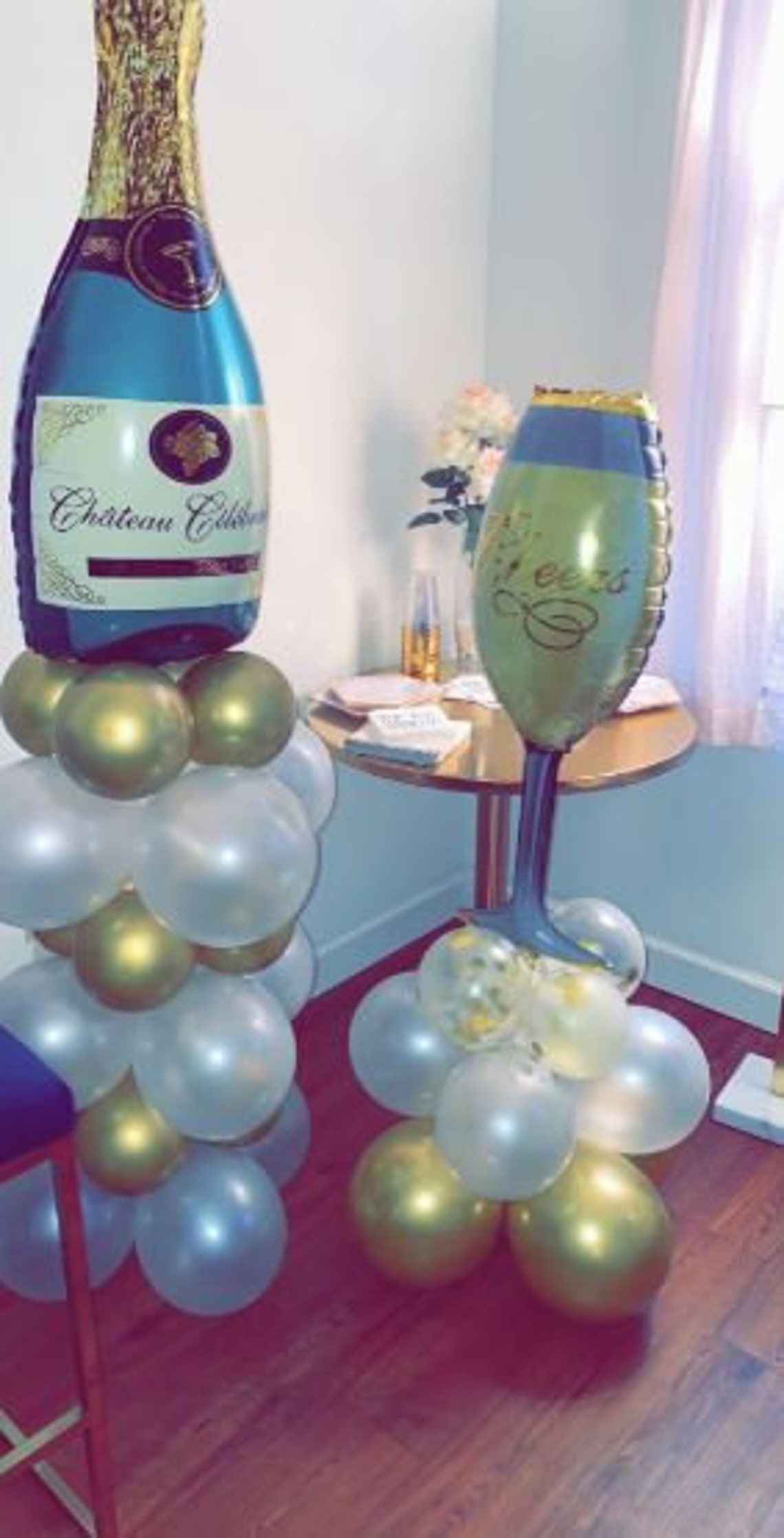 Champagne Bottle Balloon Champagne Glass Party Decoration Etsy