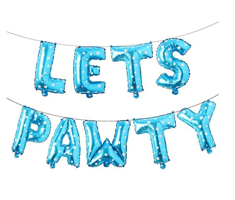 Lets Pawty Balloon |Letter Balloons |Balloon Letters| Dog Birthday Balloon Banner Puppy Birthday Lets Pawty