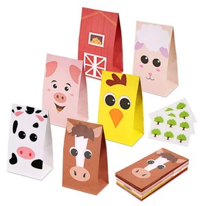 Farm Animal Party Favor Bags Barn Farm Animal Birthday Party Barn ...
