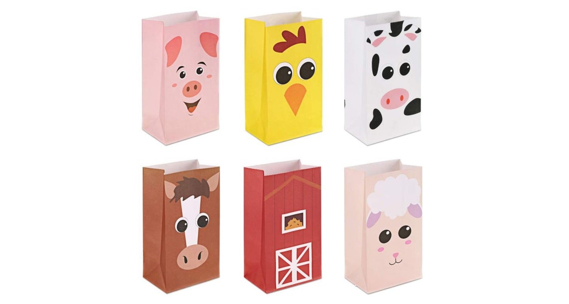 Farm Animal Party Favor Bags Barn Farm Animal Birthday Party Barn ...