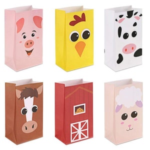 Farm Animal Party Favor Bags Barn Farm Animal Birthday Party Barn ...