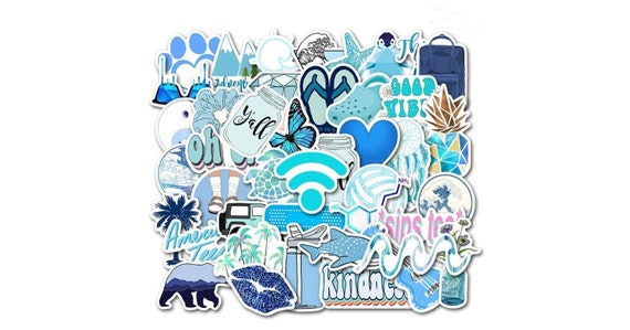 hydro flask stickers blue