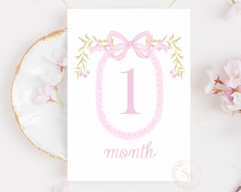 Biglietti d'auguri per bambine con acquerello, set da 16 biglietti d'auguri per neonati, regalo per baby shower, ricordi del bambino, accessorio per foto del bambino, download immediato