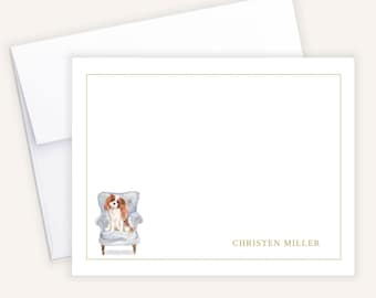 Cavalier King Charles Stationery Set, Personalized Dog Gift, Dog Thank You Notes, Dog Lover Note Cards