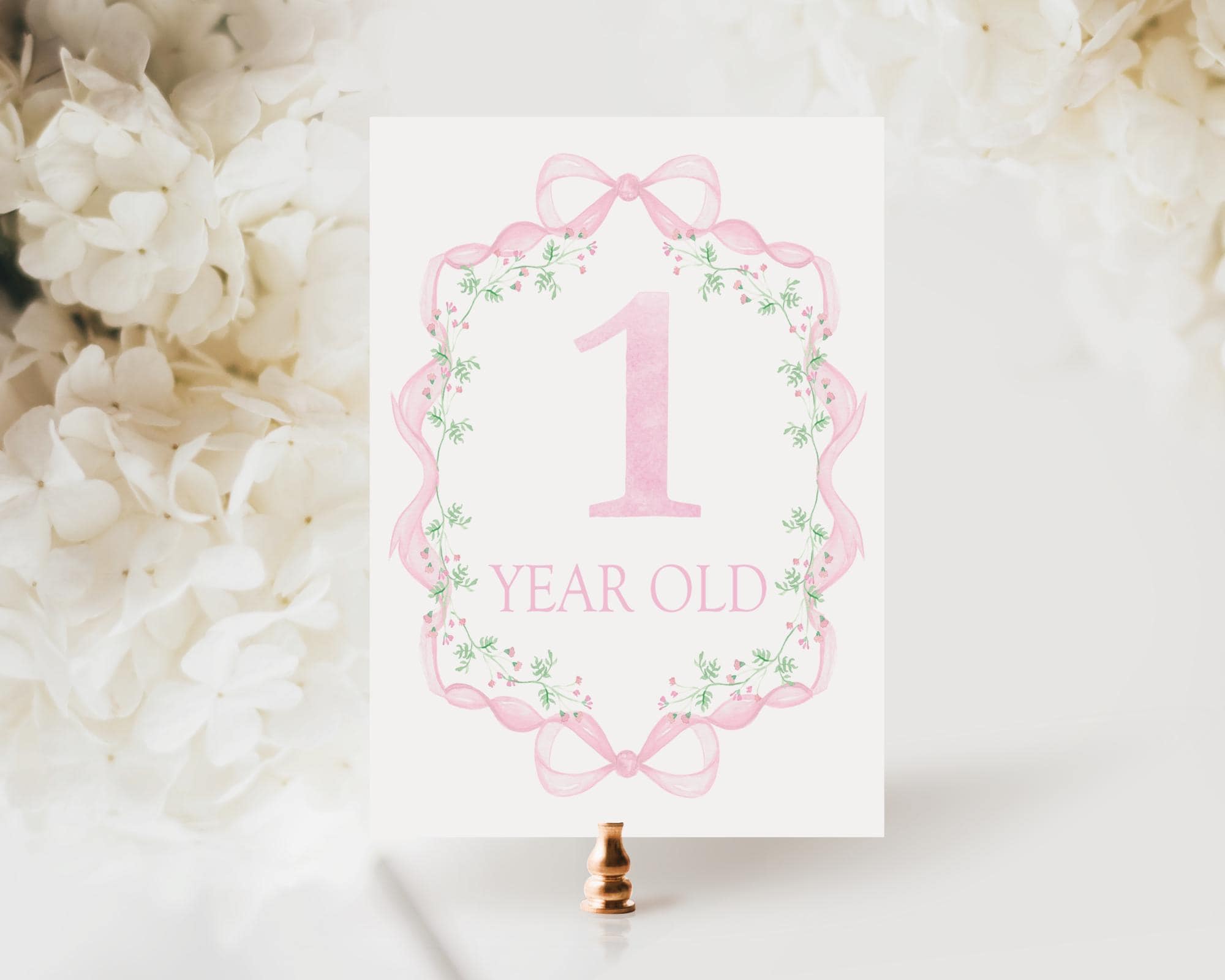 Baby Girl Milestone Cards, Watercolor Floral Milestone Cards, Pink Bow ...