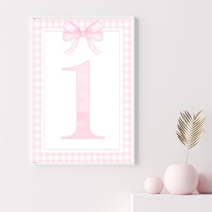 Pink Gingham One Sign, Birthday Backdrop 24x36", Girl 1st Birthday ...