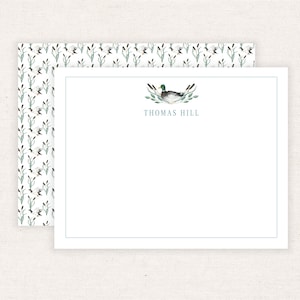 Papelería imprimible con diseño de pato, tarjeta con diseño de pato real, regalos de caza, guardería de caza de patos, baby shower con diseño de pato real, editable
