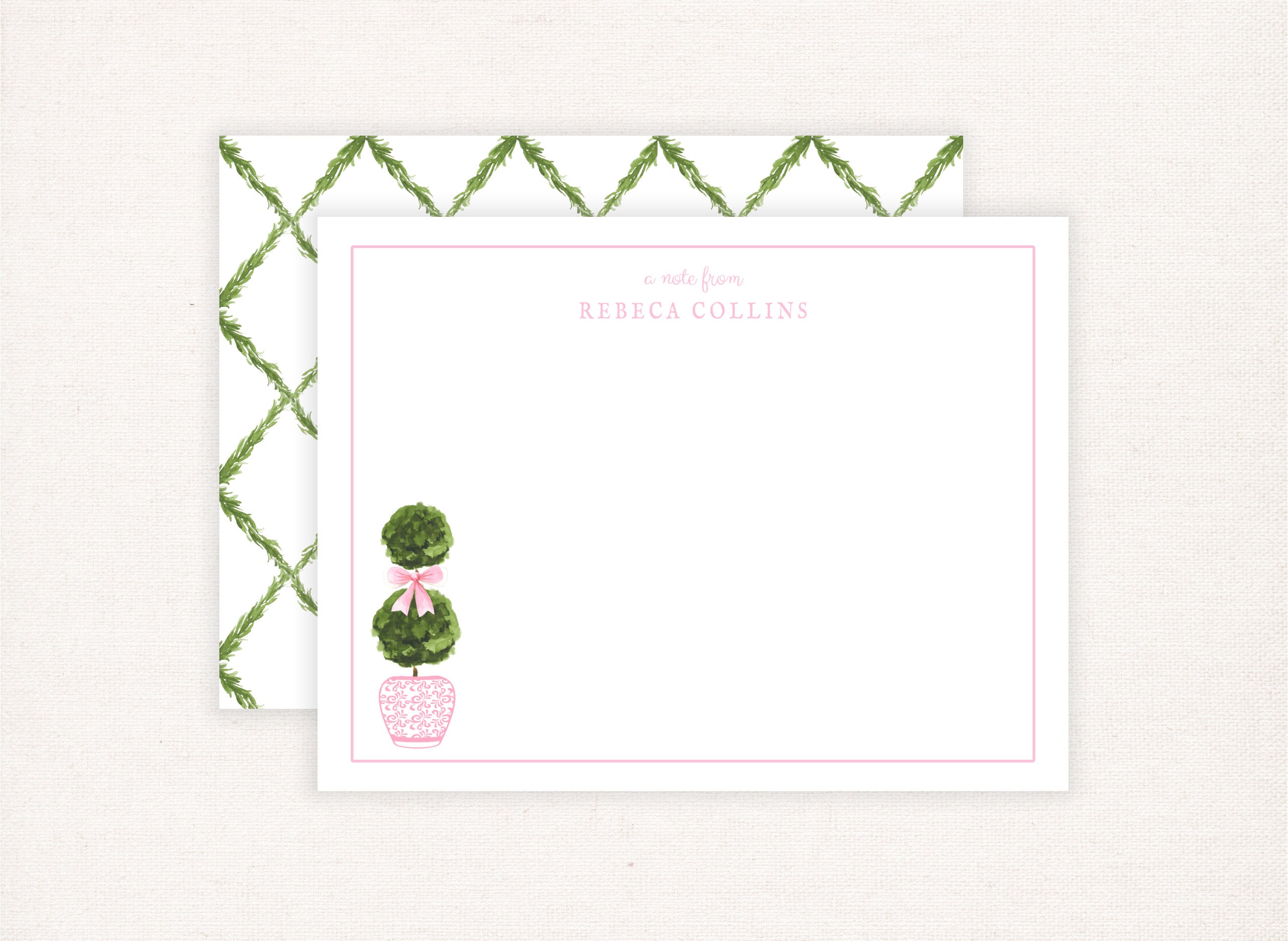Printable Stationery for Women, Chinoiserie Stationery, Topiary Note Cards, Ginger Jar Personalized Stationery, Gifts for Mom, Editable