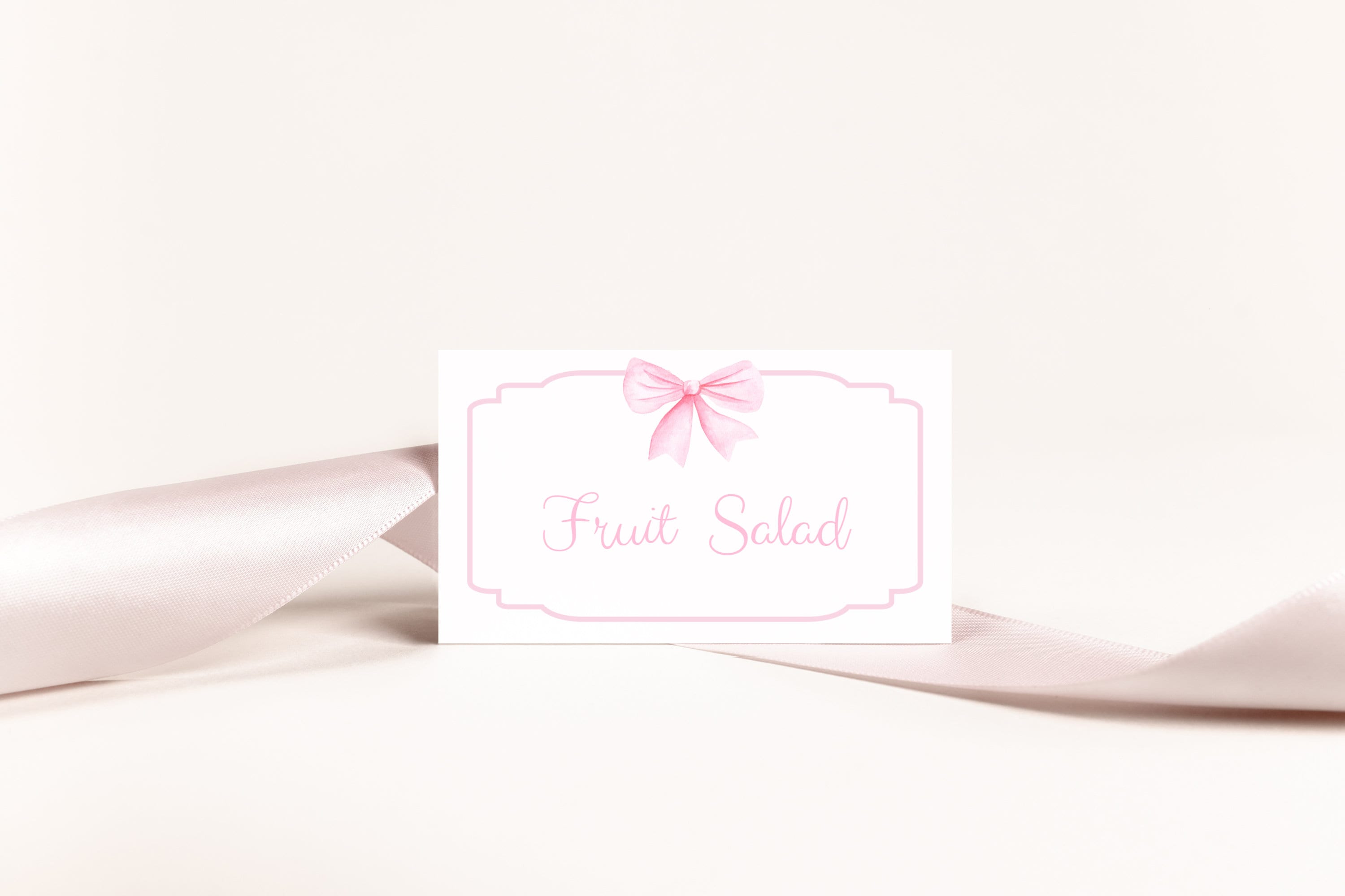 Pink Bow Food Label Girl 1st Birthday Decor Pink Bow Party - Etsy