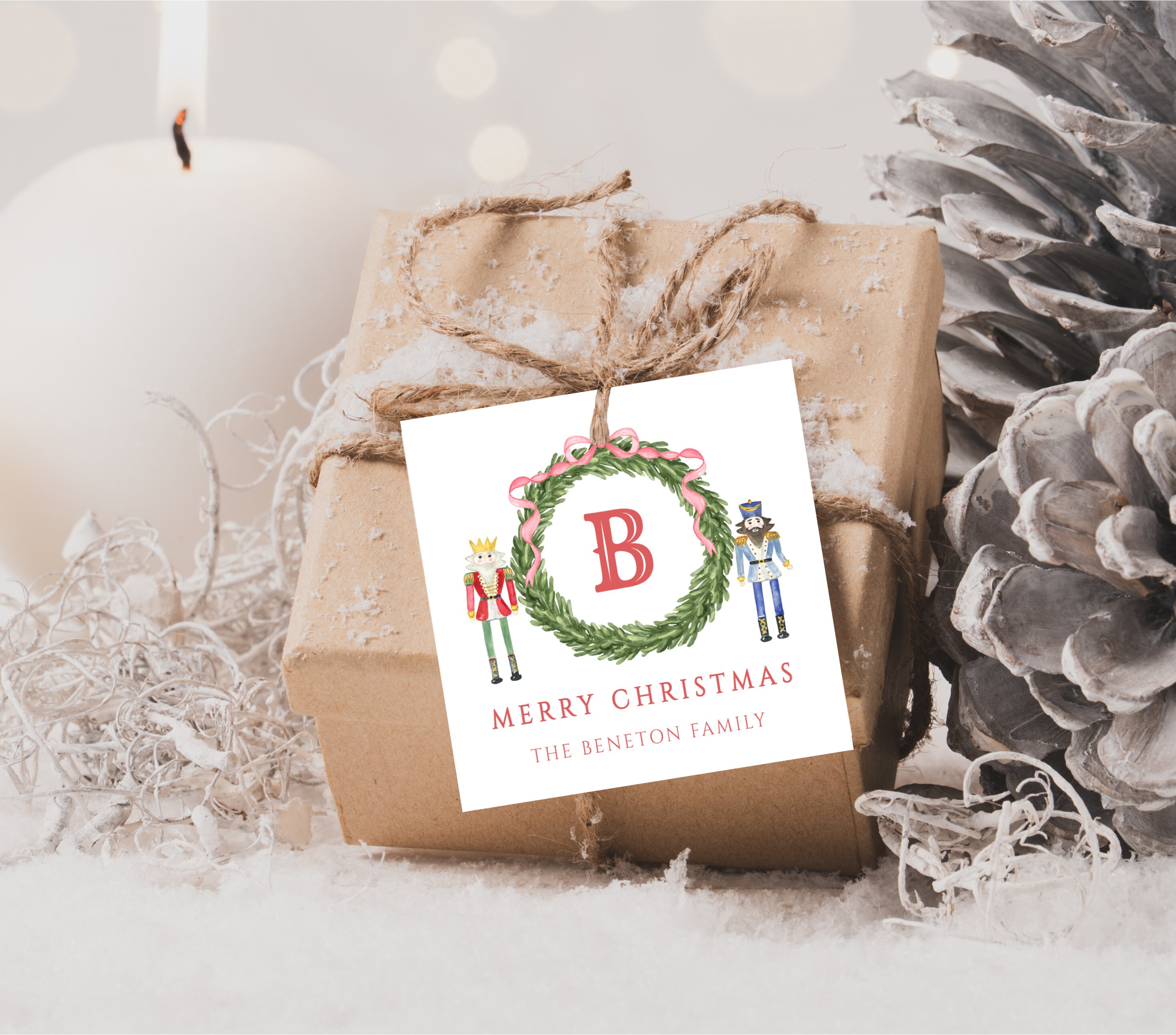 Nutcracker Christmas Gift Tags Template, Nutcracker Holiday Gift Tag ...
