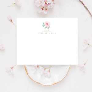 Printable Pink Rose Stationery, Roses Notecard, Floral Stationery ...