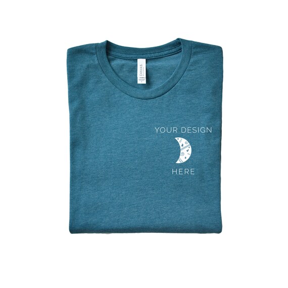 Bella Canvas 3001 Heather Deep Teal Mockup 3001 Tshirt Etsy