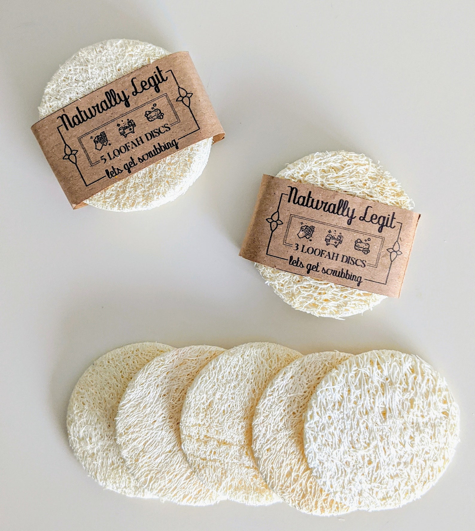 Loofah Discs exfoliating face wash plastic free 100 Etsy