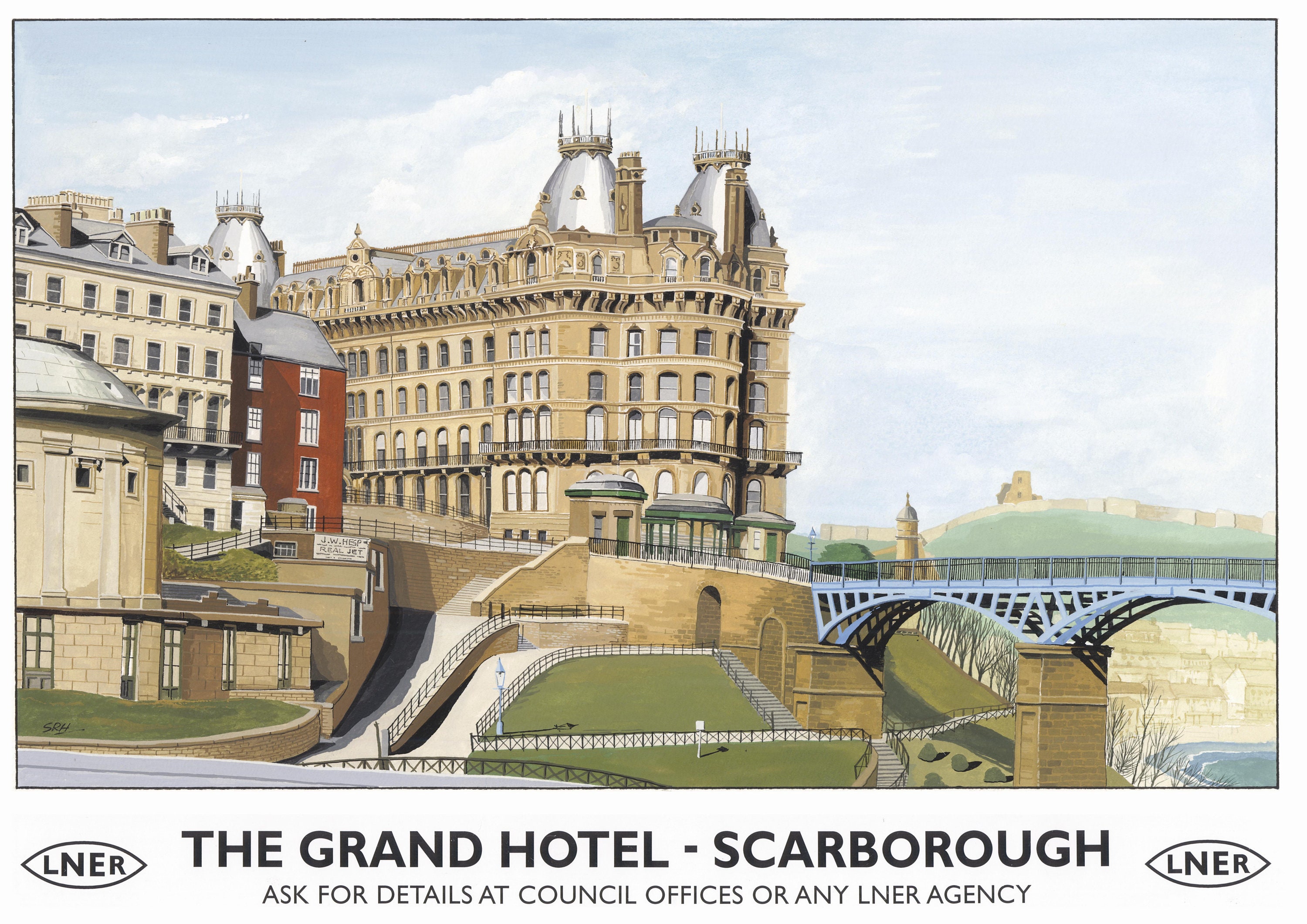 075 Vintage Railway Art Poster Scarborough North Yorkshire