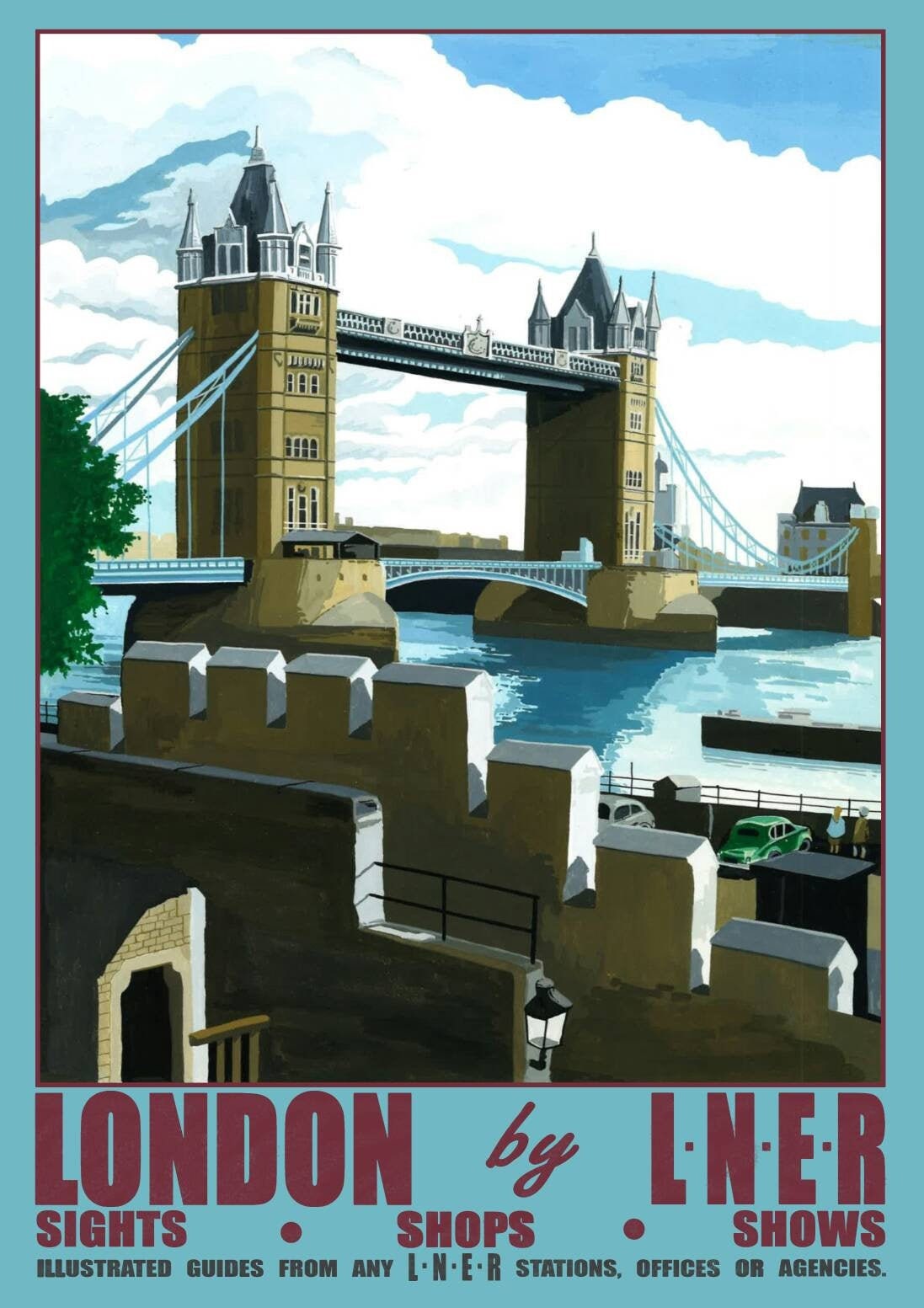 Tower Bridge London LNER A3 Poster Print Etsy