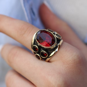 Ruby Sterling Silver 925 Ring,  Ruby Handmade Ring, Gift for Her, Ruby Ring, Authentic Ruby Ring, Adjustable Ruby Ring, Mothers Day Gift