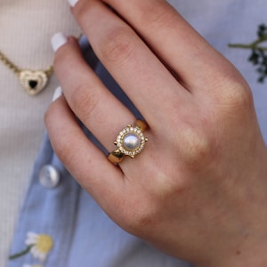 Pearl Handmade Ring, Pearl Silver Ring, Gift for Her, Pearl Jewelry, Mothers Day Gift, Mom Gift, Gift for Mom, Silver Pearl Ring, Gift