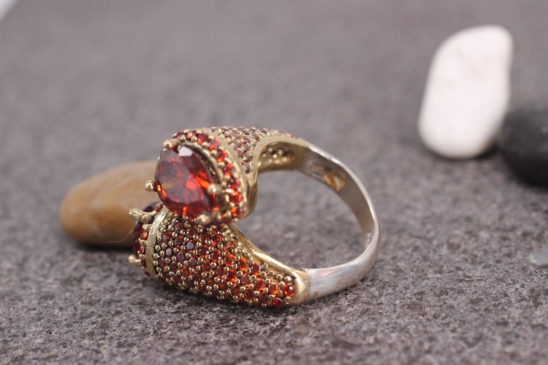 Silver 925 Ring Sterling Silver 925 Ruby Handmade Ring Ottoman Style Ring Gift for her Silver Ring,Ottoman Style Ring,Ruby Ring