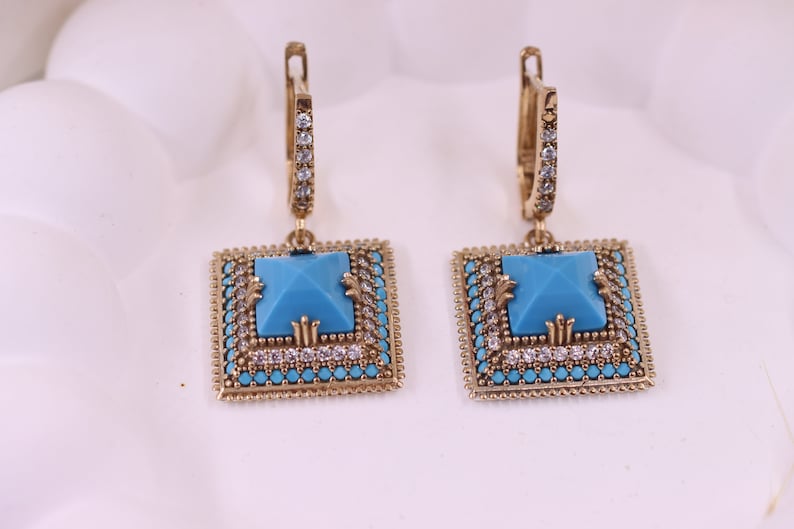 Turquoise Set, Sterling Silver 925 Jewelry Set, Turquoise Ottoman Set, Authentic Turkish Set, Jewelry Set for Women, Mothers Day Gift image 2