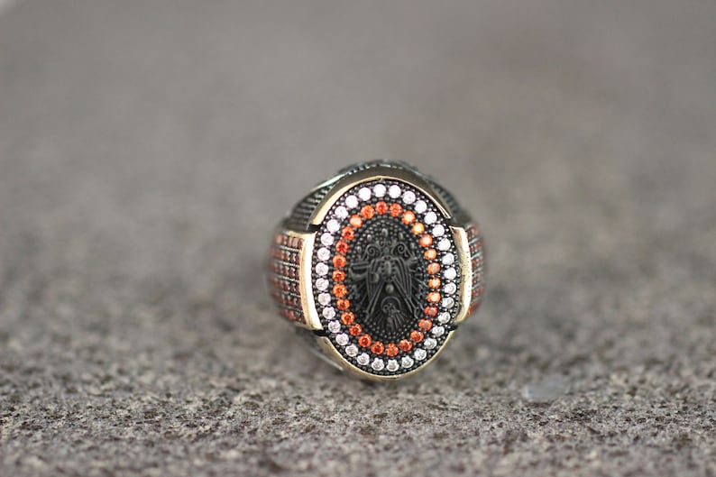 Ottoman Silver 925 Mens Ring Ruby Mens Ring Valentines Day Silver Mens Ottoman Ring Gift for Him Mens Handmade Ruby Ring