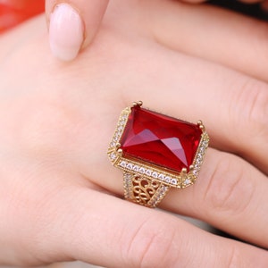 Ruby Ring, Silver Ruby Handmade Ring, Ottoman Style Ring, Turkish Handmade Ring, Ladies Ring, Silver 925 Ring, Womens Jewelry, Handmade Ring