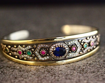 Sapphire Bracelet Ottoman Bracelet Handmade Bracelet Bangle - Etsy