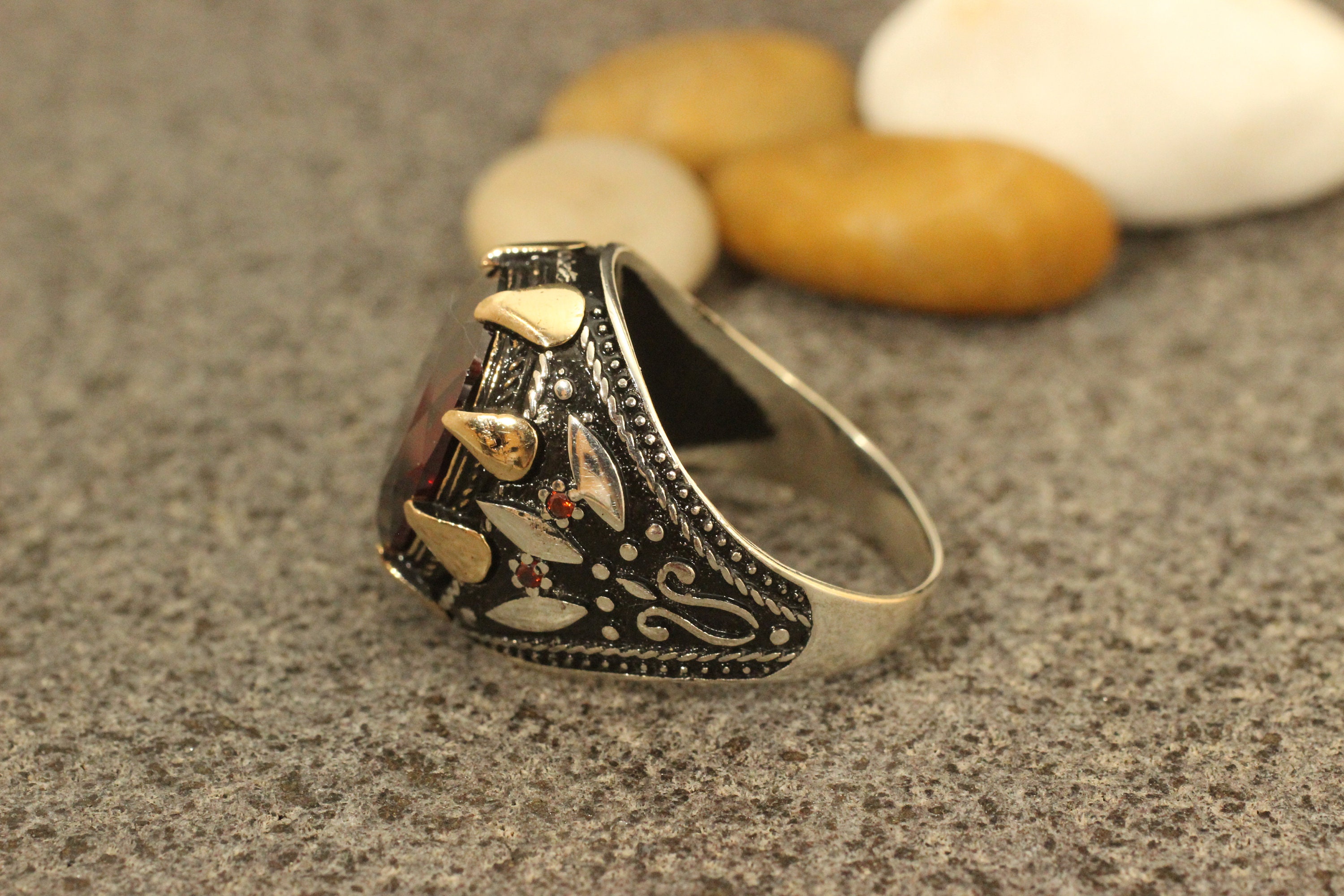 Sterling Silver 925 Men's Handmade Ring Ruby Men's Etsy