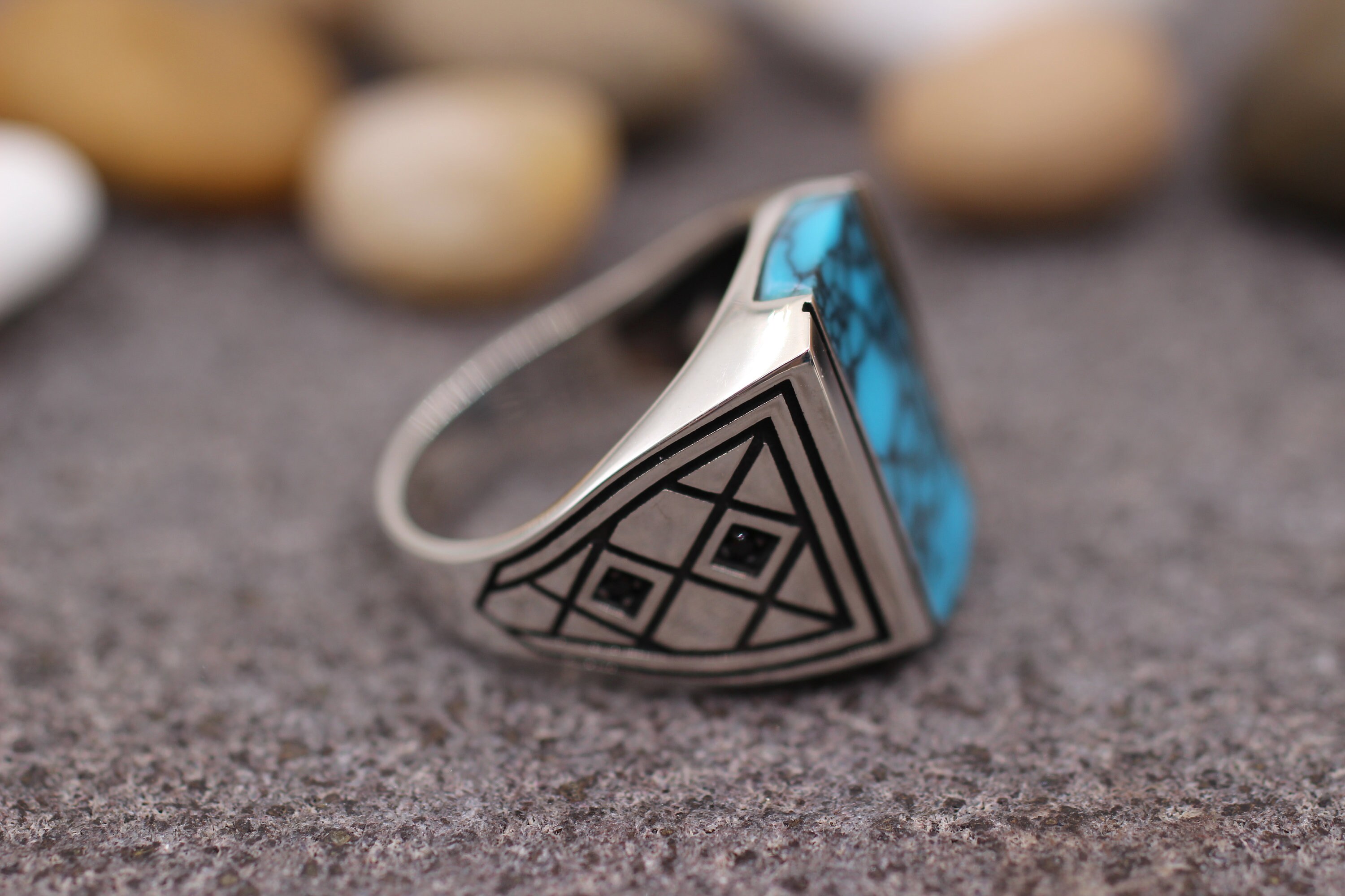 Sterling Silver 925 Turquoise Mens Ring Turquoise Mens Ring - Etsy