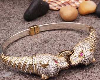 925 Sterling Silver Zircon Bracelet, Turkish Handmade