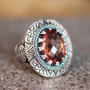 Sterling Silver 925 Handmade Alexandrite Men&#39;s Ring, Ottoman Style Ring, Silver 925 Men Ring, Gift for Him, Ottoman Men Ring, Alexandrite