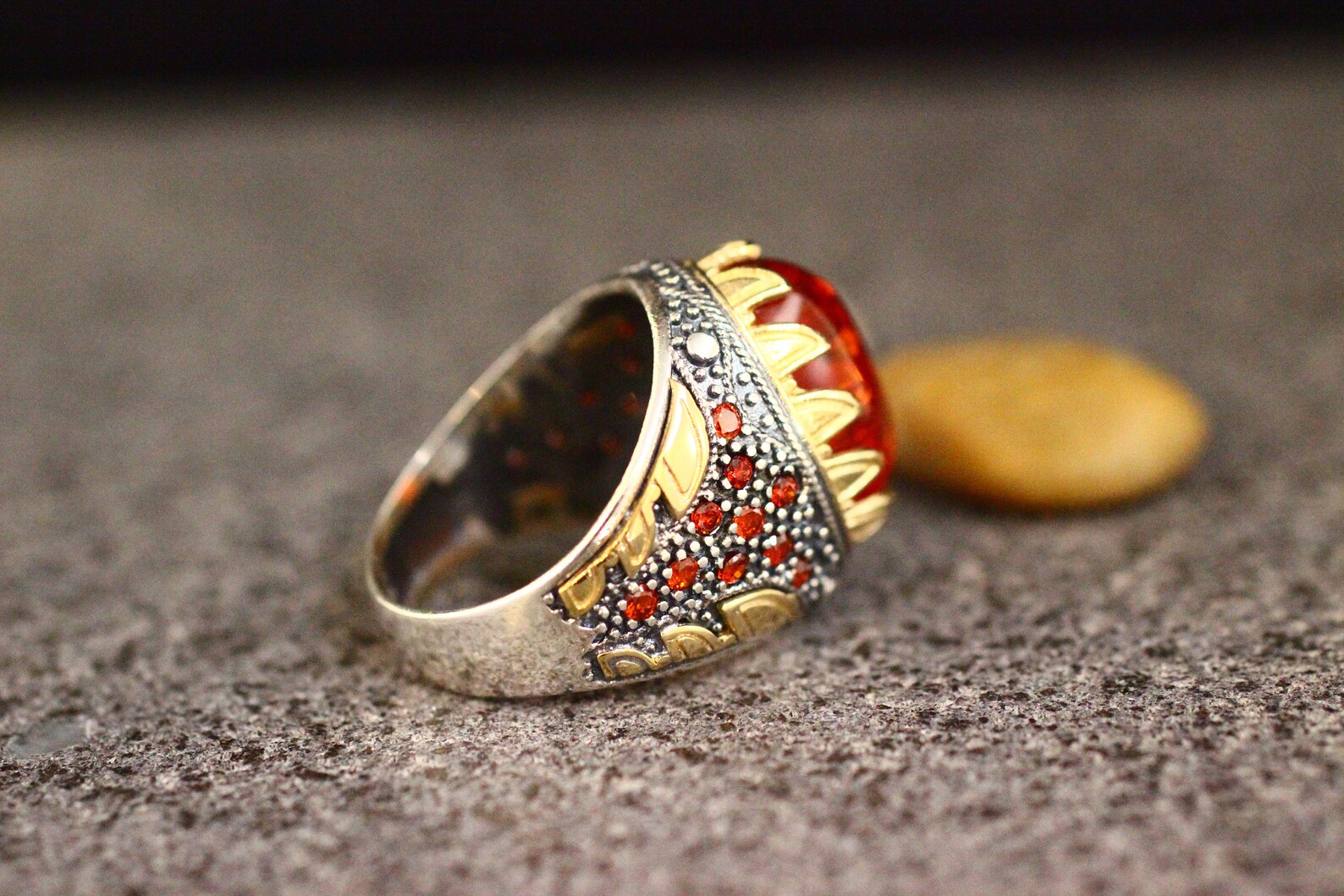 Mens Handmade Silver 925 Ring Mens Amber Ring Sterling Etsy