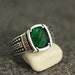 Mens Silver 925 Ring, Emerald Mens Ring, Gift for Him, Signet Emerald Ring, Sterling Silver 925 Mens Ring, Jewelry, Silver Greek Men Rings 