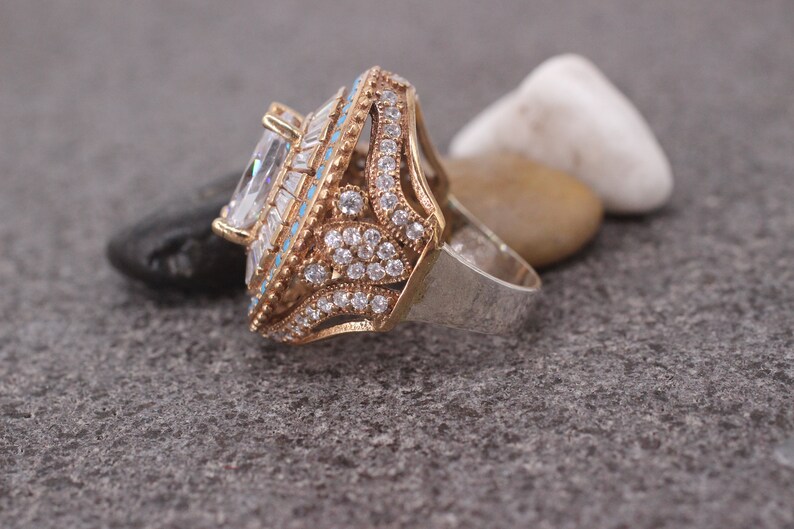 Sterling Silver 925 Zircon Handmade Ring Gift for her Ottoman Style Ring Silver 925 Ring Silver Ring Ottoman Style Ring,Zircon Ring