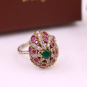 Rubin Ring, Smaragd Ring, Handgemachter Ring der Frauen, Silber Ring, Frauen Schmuck, Geburtstagsgeschenk, Rubin Schmuck, Damen Ring, Authentischer Ring