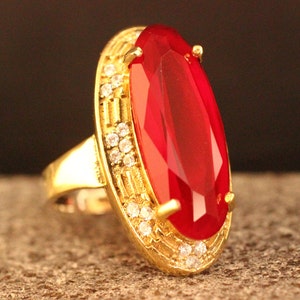 Sterling Silver 925 Ruby Handmade Ring, Ottoman Style Ring, Silver 925 Ring, Gift for her, Silver Ring, Ottoman Style Ring, Ruby