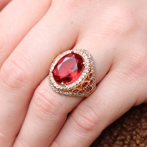 Ruby Ring, Handmade Women&#39;s Ring, Turkish Handmade Ring, Authentic Ring, Ottoman Ring, Ladies Ring,Mothers Day Gift, Silver 925 Ring