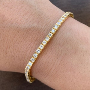 Tennisarmband, diamanten armband, gouden tennisarmband, tennisarmband zirkonia, sierlijke armband, minimalistische armband