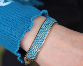 turquoise armband, turquoise handgemaakte armband, bangle, manchet, turquoise bangle, turquoise armband, cadeau voor haar, moederdag cadeau, moeders