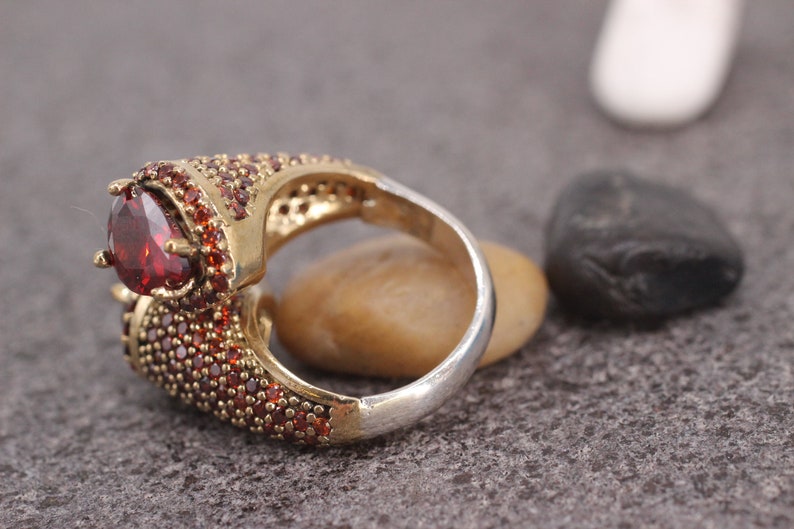 Silver 925 Ring Sterling Silver 925 Ruby Handmade Ring Ottoman Style Ring Gift for her Silver Ring,Ottoman Style Ring,Ruby Ring