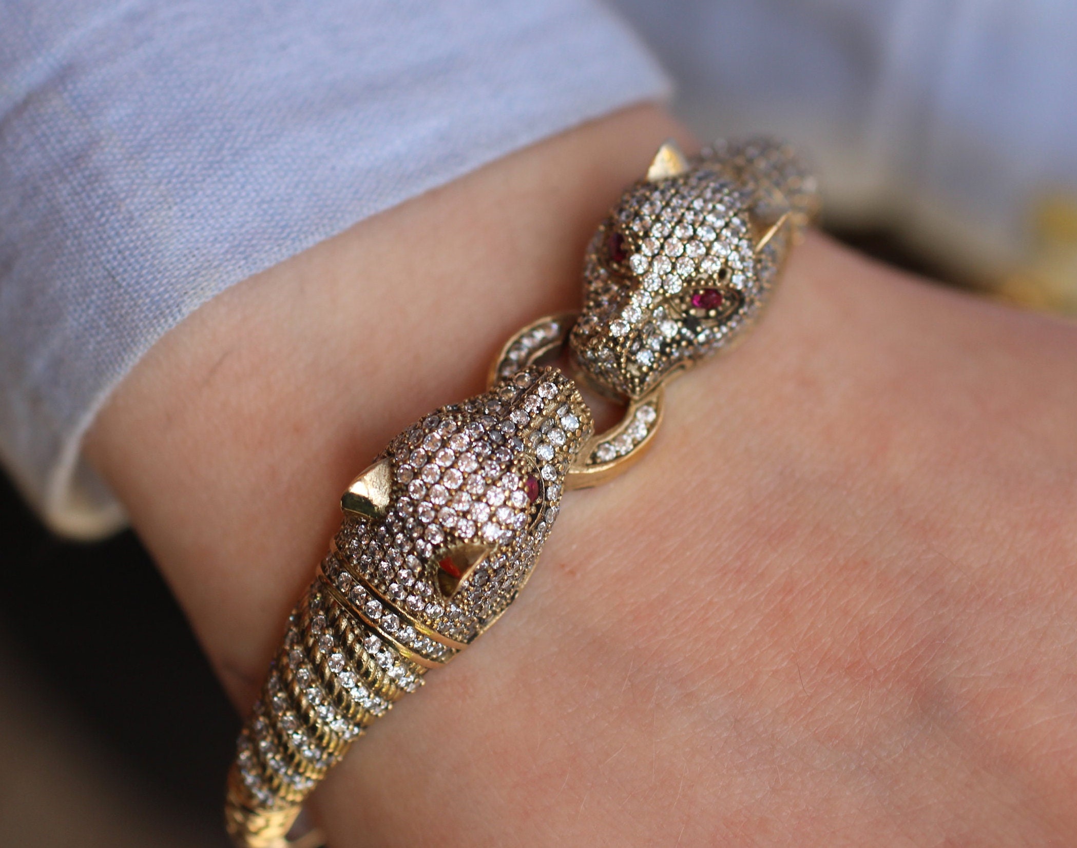 925 Sterling Silver Zircon Bracelet, Turkish Handmade