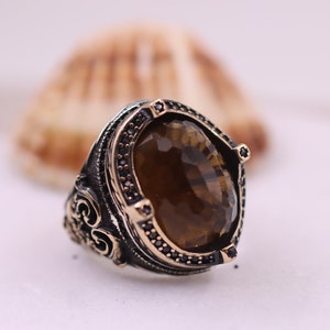 Mens Alexandrite Ring, Ottoman Style Ring, Silver 925 Mens Ring, Gift for Him, Mens Ring, Gold Mens Ring, Gift for Him, Mens Jewelry