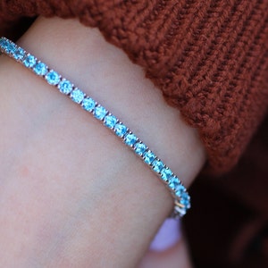 925 Sterling Silver Aquamarine Bracelet, Turkish Handmade Bracelet, Womens Bracelet, Aquamarine Bracelet, Gift for Her, Aquamarine Jewelry