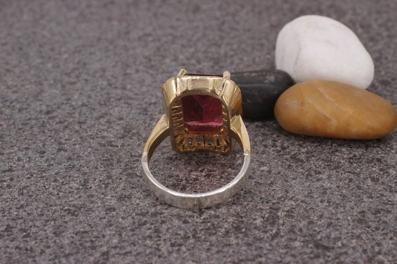 Sterling Silver 925 Ruby Zircon Handmade Ring Ottoman Style Ring Silver 925 Ring Silver Ring Ruby Ottoman Style Ring
