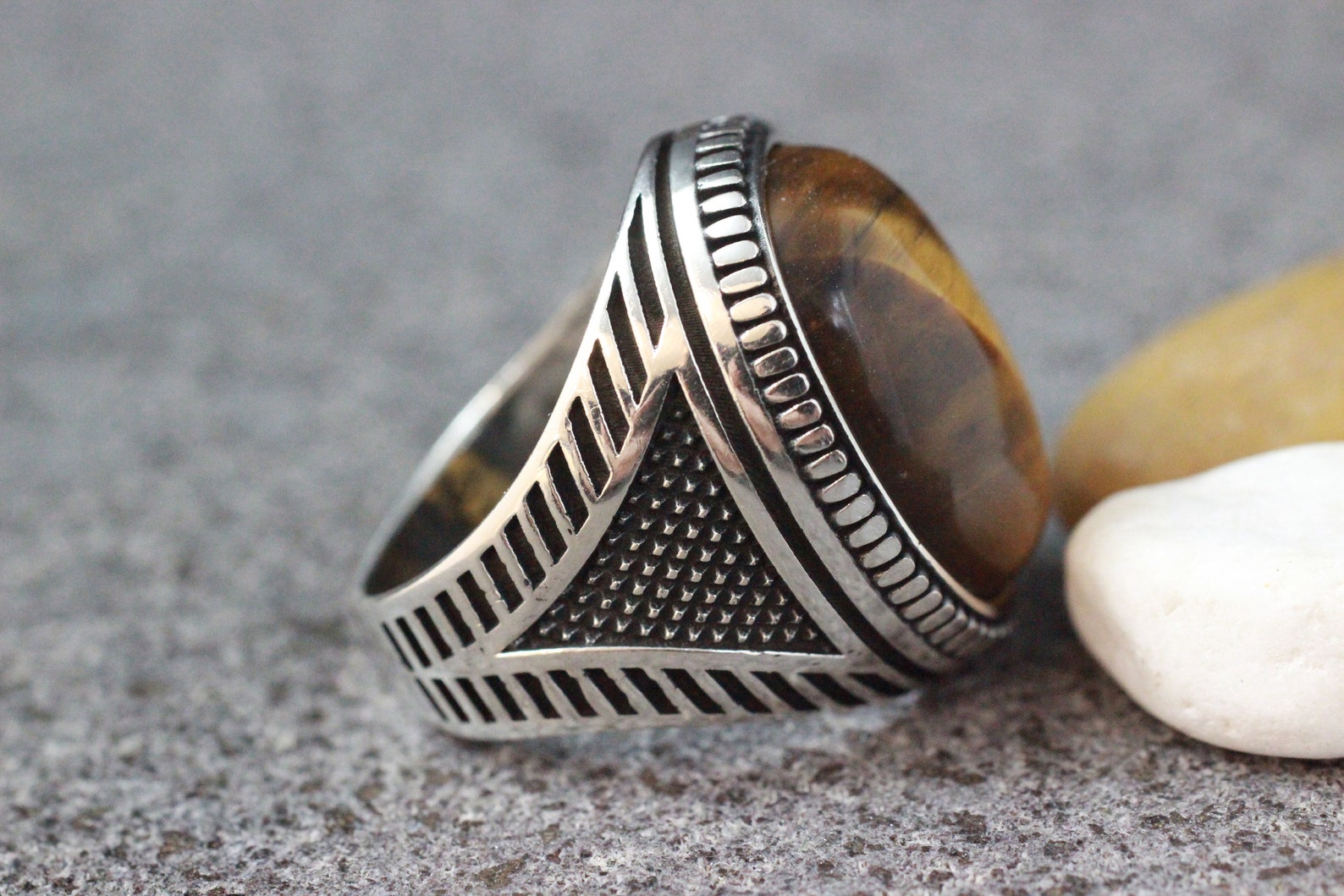 Man Tiger Eye Ring Silver 925 Tiger Eye Ring Mens Sterling Etsy
