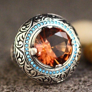 Sterling Silver 925 Handmade Alexandrite Men&#39;s Ring, Ottoman Style Ring, Silver 925 Men Ring, Gift for Him, Ottoman Men Ring, Alexandrite
