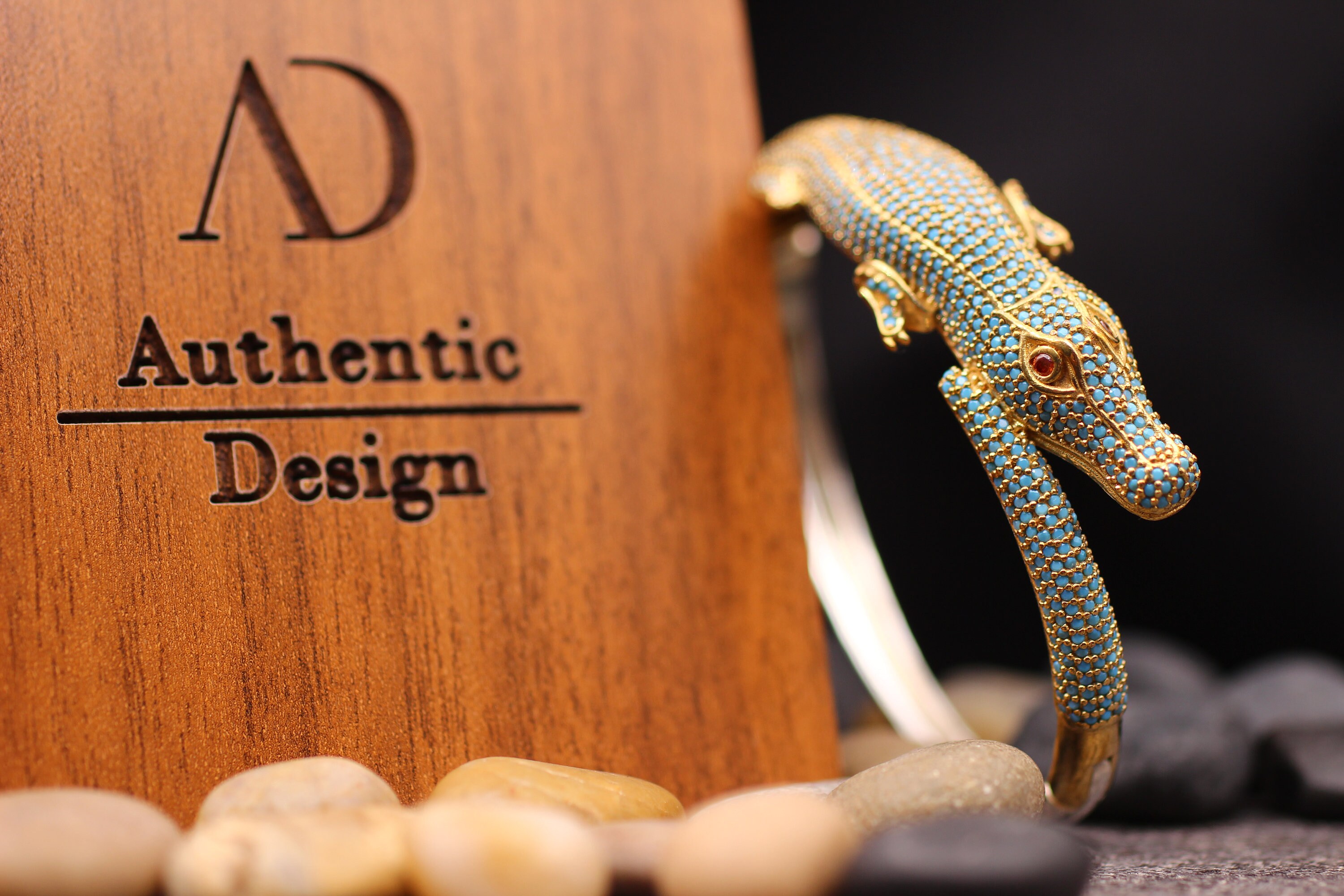 Crocodile Turquoise Bracelet, Turquoise Crocodile Bracelet