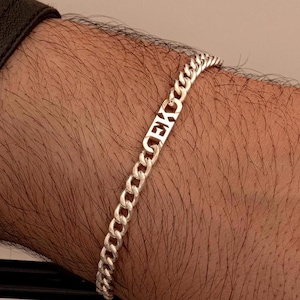 Herenkettingarmband, gepersonaliseerde herennaamarmband, kinketting naamarmband, aangepaste naamarmband, ID-armband heren