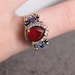 Reversible Ring, Turkish Ring Pear Cut Sapphire Ruby Ring, Gift for Her ...