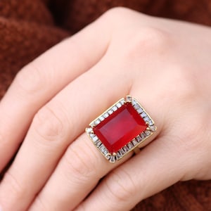 Rubin Handgemachter Ring, Silber Rubin Ring, Geschenk für sie, Silber Ring, Osmanischer Stil Ring, Frauen Ring, Damen Silber Ring, Authentischer Silber Ring