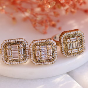 Silver 925 Zircon Handmade Set, Authentic Style Set, Zircon Set, Mothers Day Gift, Gift for Her, Birthday Gift, Turkish Handmade Set